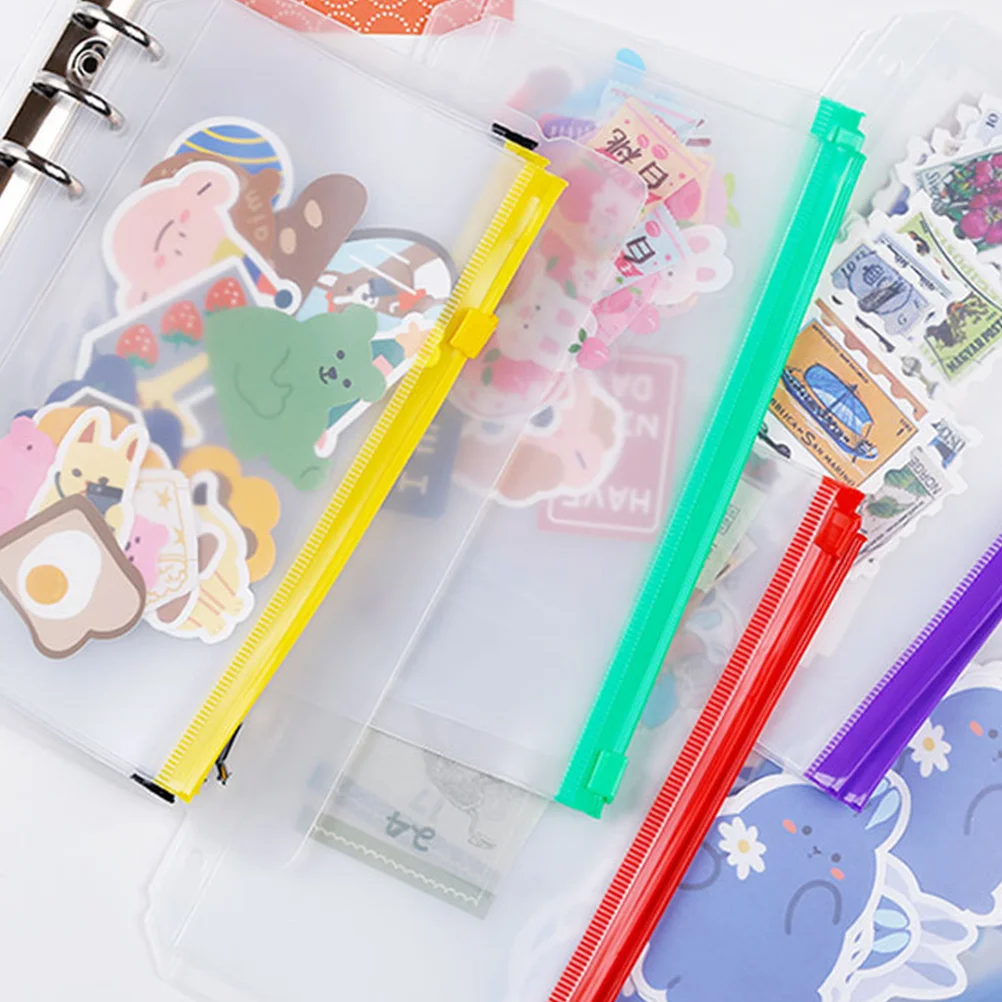 

6 Pcs Loose-leaf Book Pencil Bag Bags Folder Inserts Pencil Case Storage Pvc Bills Coloured Zip