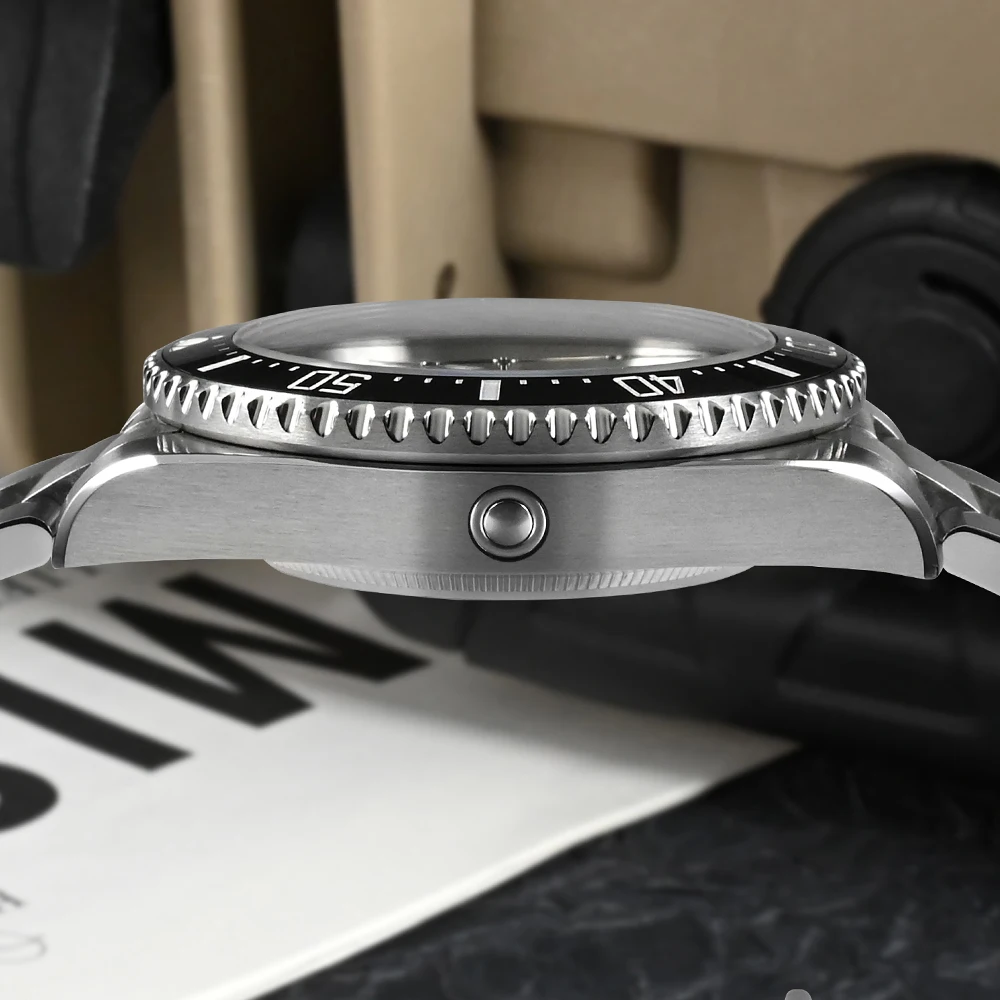 San Martin Luxury GR5 Titanium Men Diver Watch Enamel Dial 40mm PT5000 Automatic Mechanical Watches BGW-9 Waterproof 300m SN0111