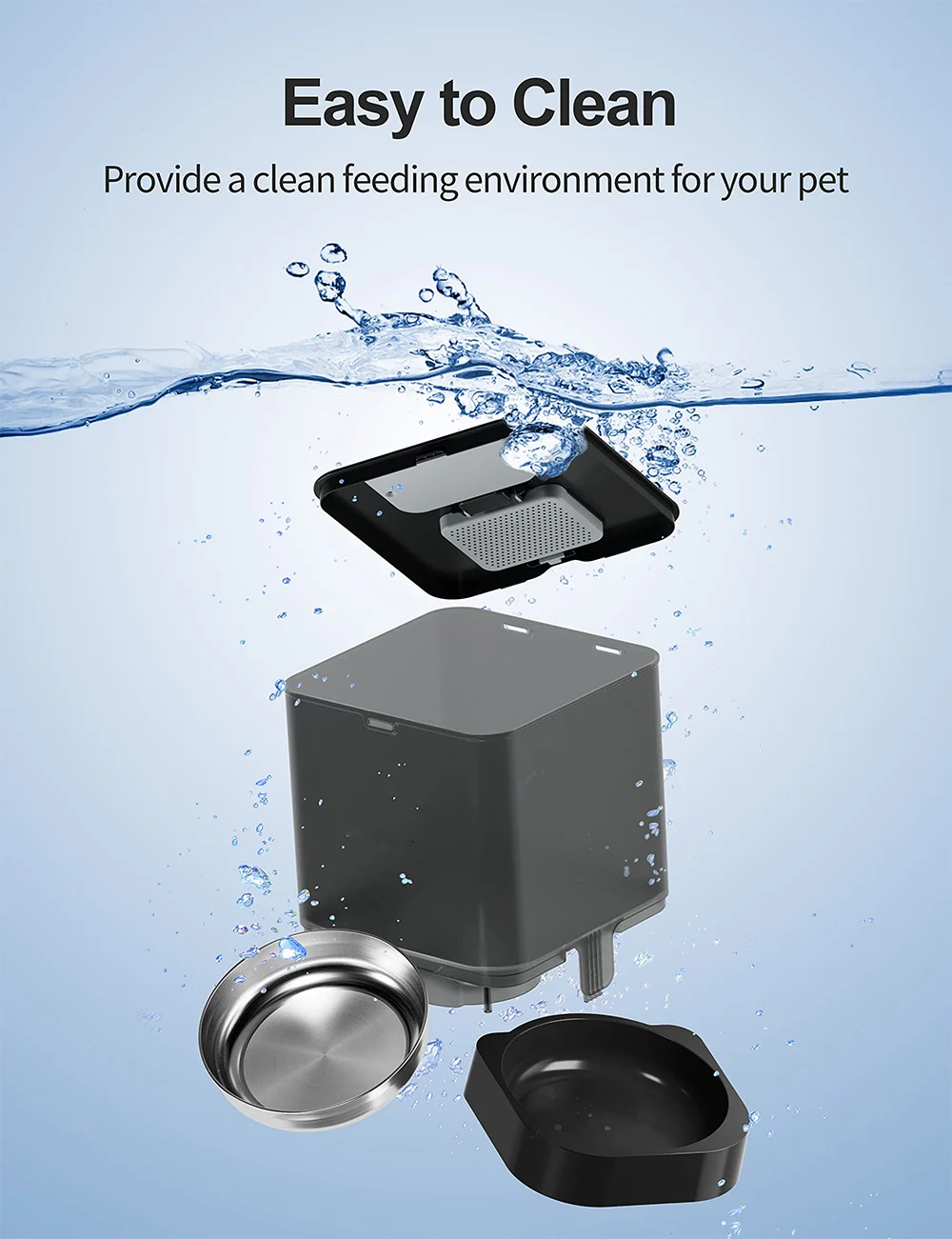 Smart Automatic Pet Feeder Cat Dog Food Dispenser Stainless Steel Bowl Large Capacity With WIFI APP Recording Timing Pet Feeding