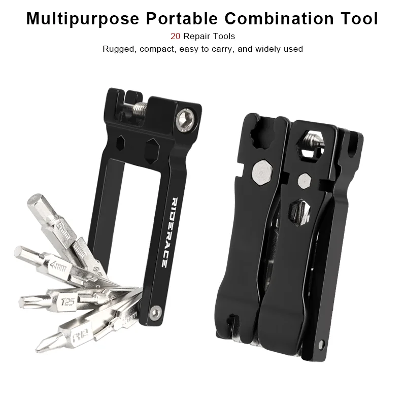 Foldable Multifunction Bike Repair Tool Kit with Chain Cutter and Screwdriver