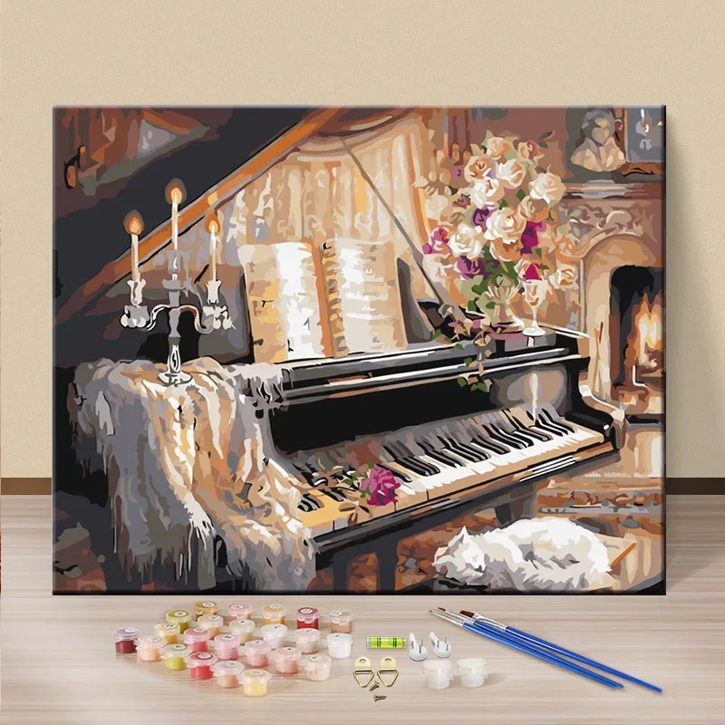 

21195-FZ- Diy landscape figures and animals hand-painted digital oil painting set