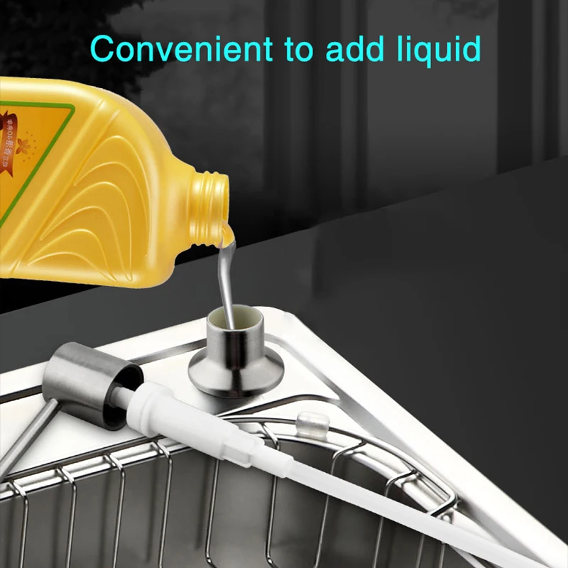 Soap Dispenser For Kitchen Sink Stainless Steel Refill from The Top Built in Design for Counter  with Liquid  LargeBottle 4