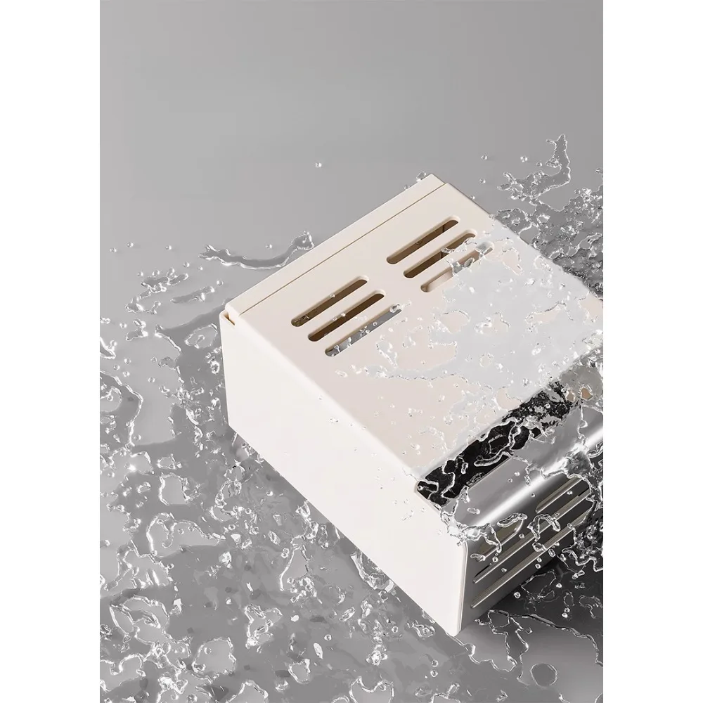 Cream wind kitchen rack, seasoning non-punching wall-mounted multi-layer knife holder, lid, chopsticks, spoons, storage