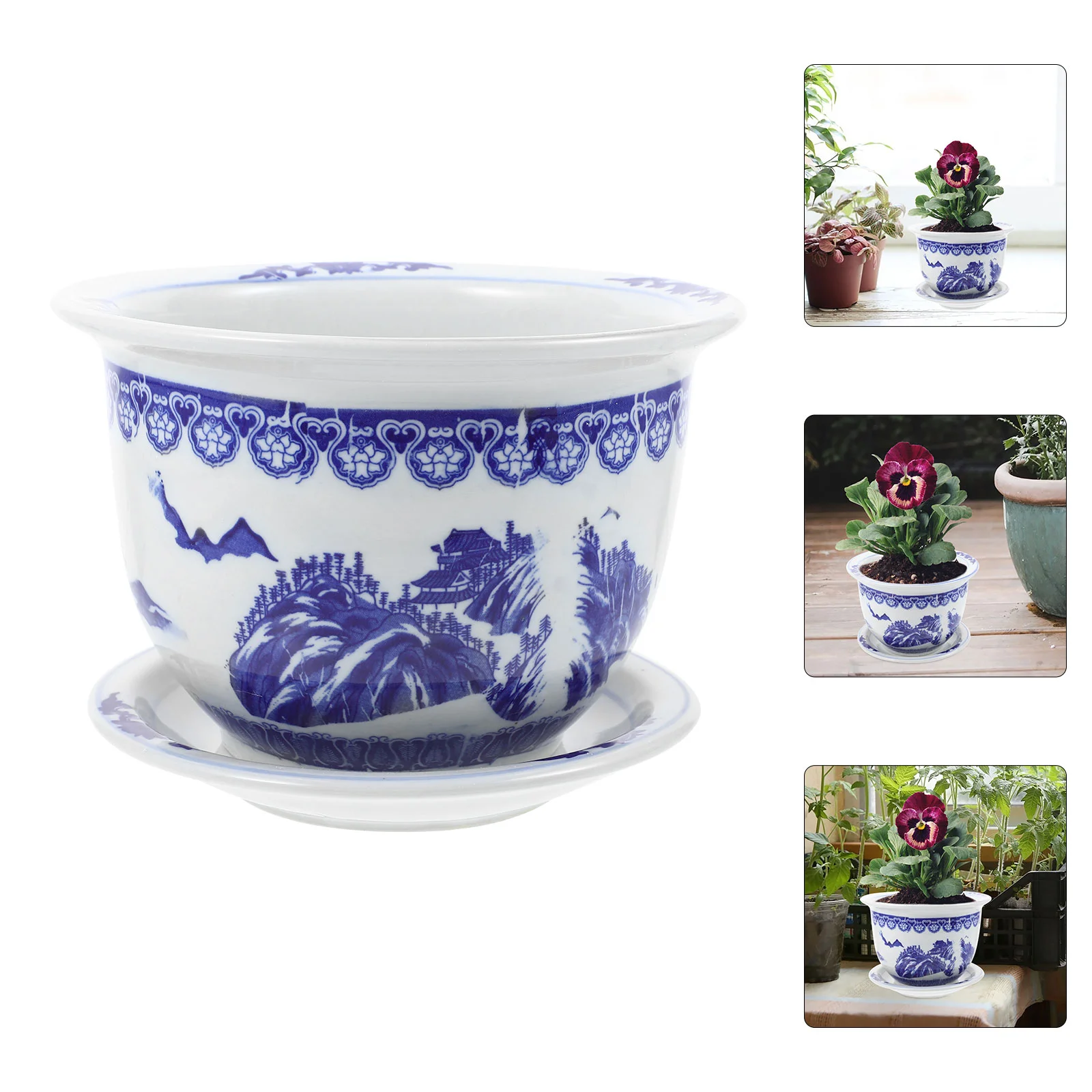 

Ceramic Flowerpot Bonsai Pots Decorative for Indoor Plants Desktop Outdoor Chinese Ceramics Garden Flowerpots Office Orchid