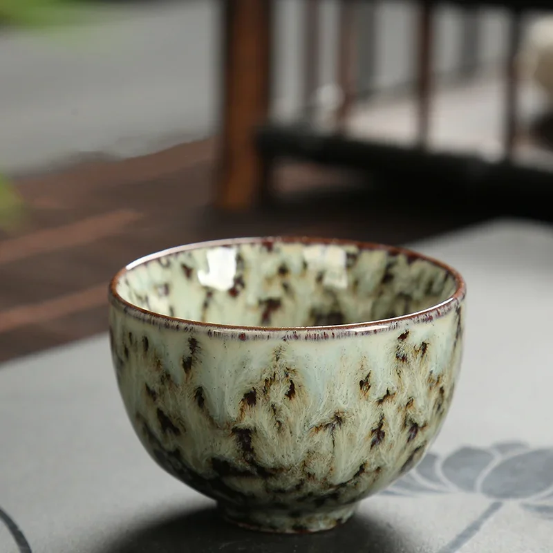 60ML Mini Teacup Transmutation Glaze Ceramic Tea Cup Chinese Kung Fu Teacup Espresso Coffee Cups Household Office Cup Tableware