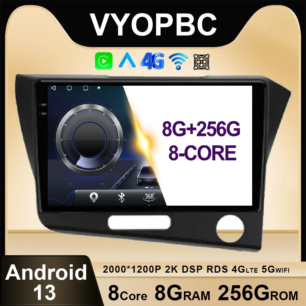 Android 13 Per Honda Cr-Z 1 Crz Rhd 2010 - 2016 Autoradio Rds Wireless Carplay Auto Qled Autoradio Video Multimediale Bt Ahd Adas