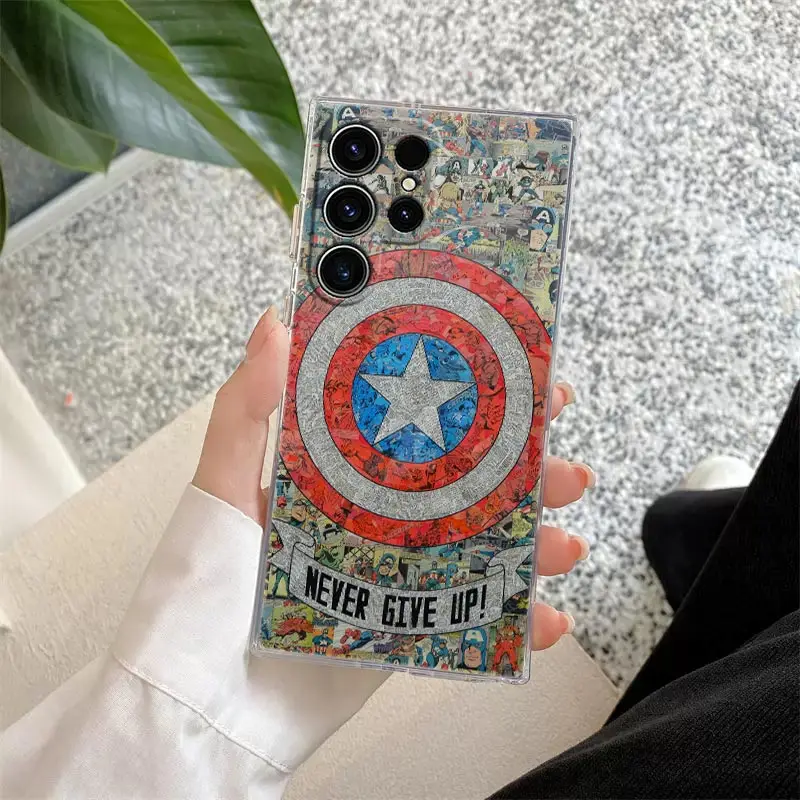 thumbnail image 1 of Marvel Comics Avengers Heros Phone Case For Samsung S24 S23 Ultra S22 S20 Plus S21 FE Clear Cases Cover Galaxy S24Ultra 5G Funda, 1 of 5