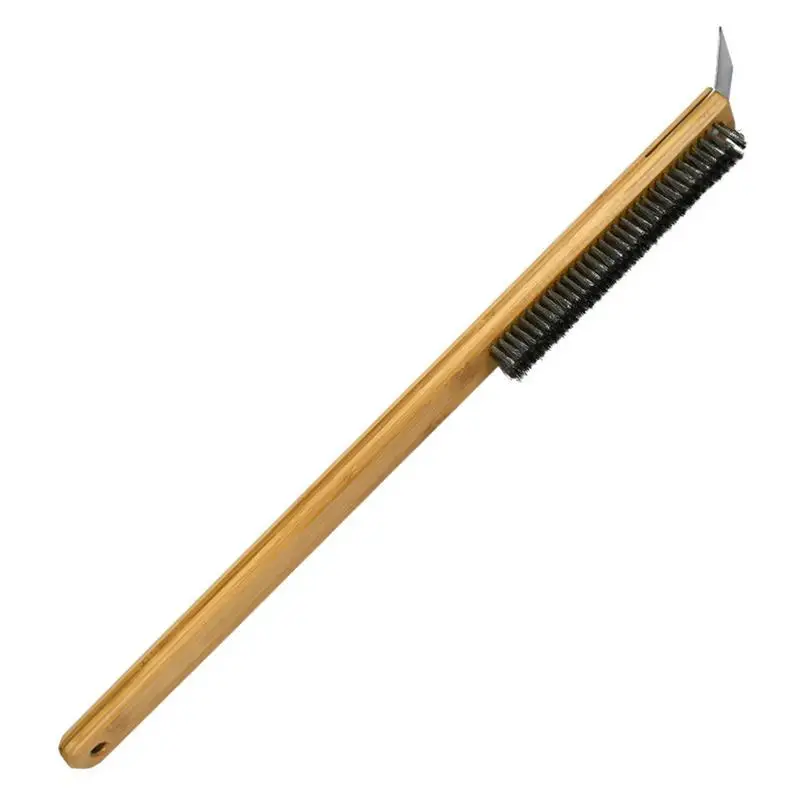 

Pizza Oven Cleaning Brush Long Handle Pizza Stone Cleaner 2 In 1 Pizza Oven Brushes With Wire Brush Heads For Cooking Outdoor