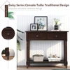TREXM Daisy Series Console Table Traditional Design with Two Drawers and Bottom Shelf (Espresso) 4