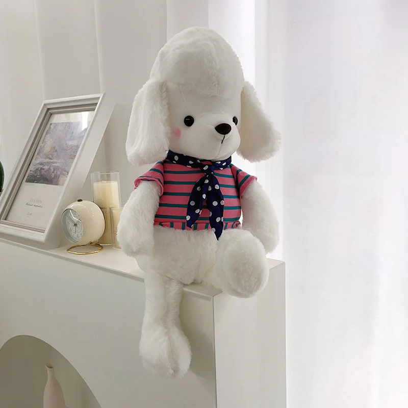

25-45cm Giant Size Cute Scarf Poodle Plush Toys Stuffed Animal Puppy Dog Pillow Soft Lovely Doll Kawaii Christmas Gift for Kids