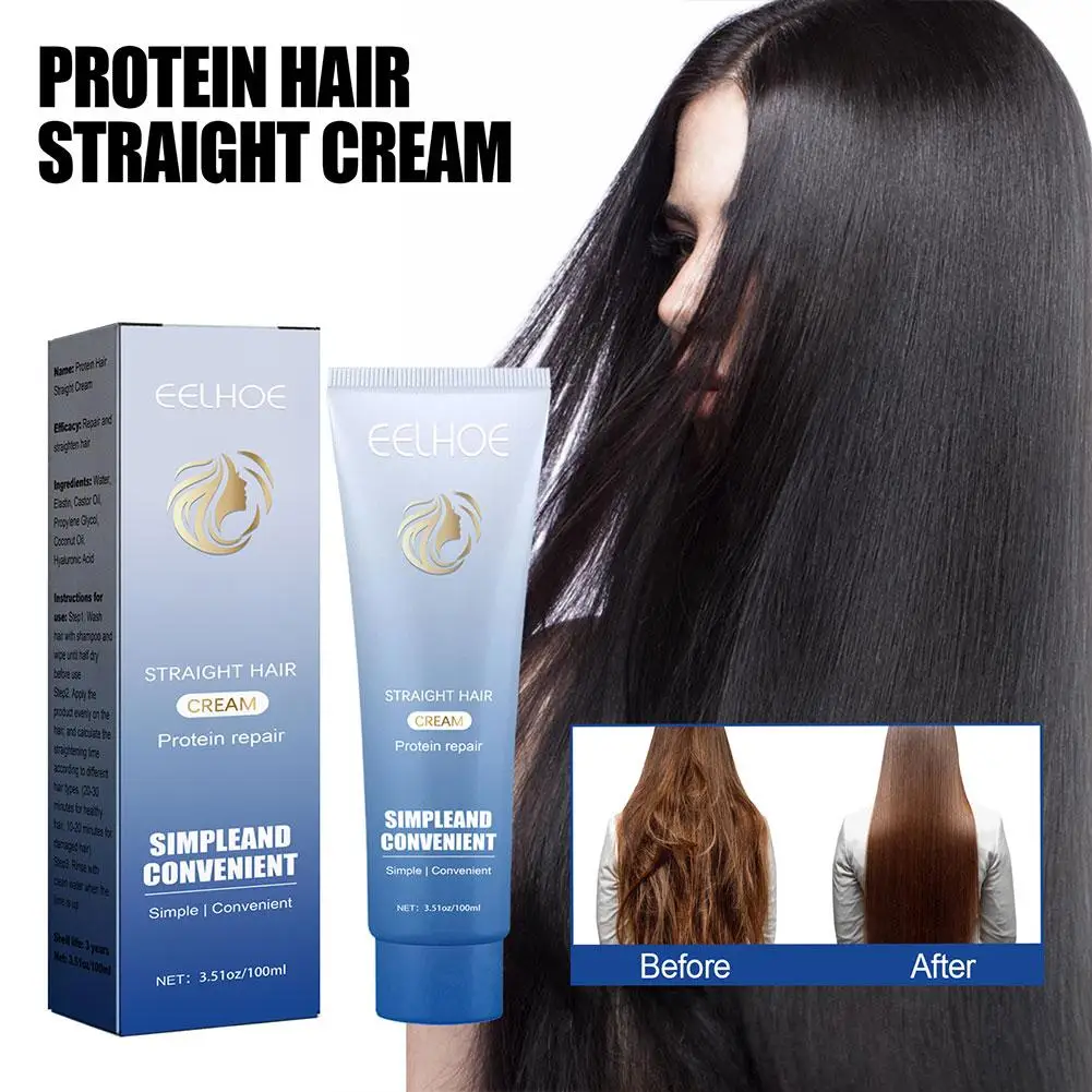 Description Picture 3 of itemProtein Corrective Straightening Cream Professional Correction Smoothing Protein Faster Damaged Hair Cream Treatment Curly V3Q6