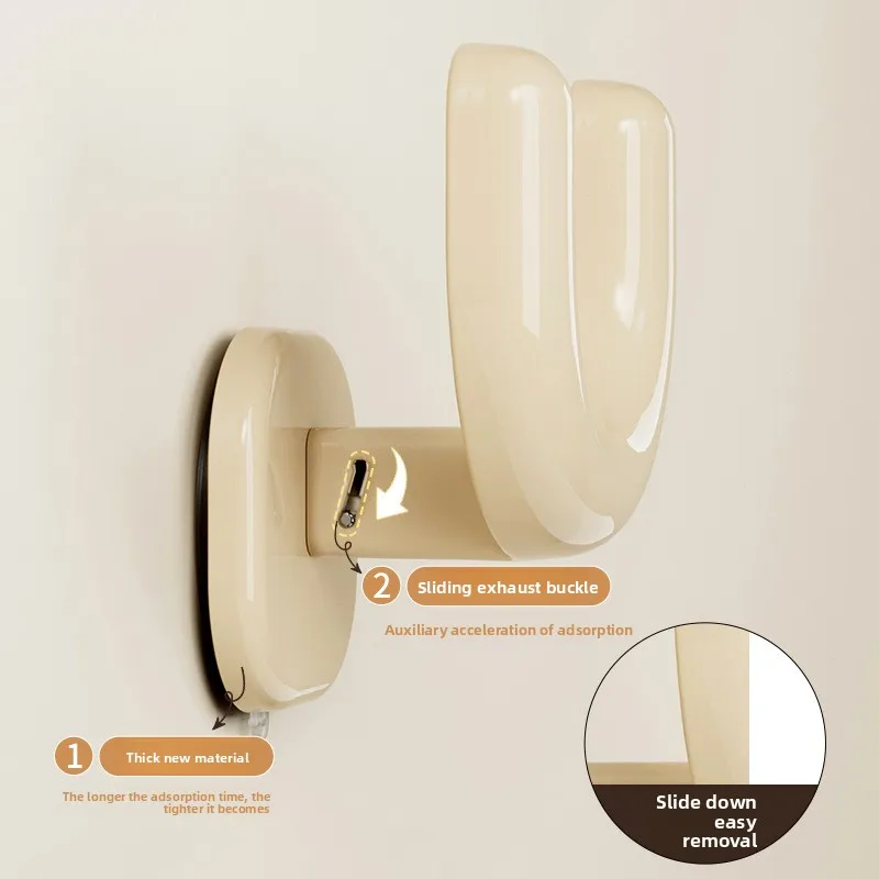 Suction cup slipper holder, no punching, wall mounted, can be sandwiched for storage, hook can drain water, strong adhesive hook