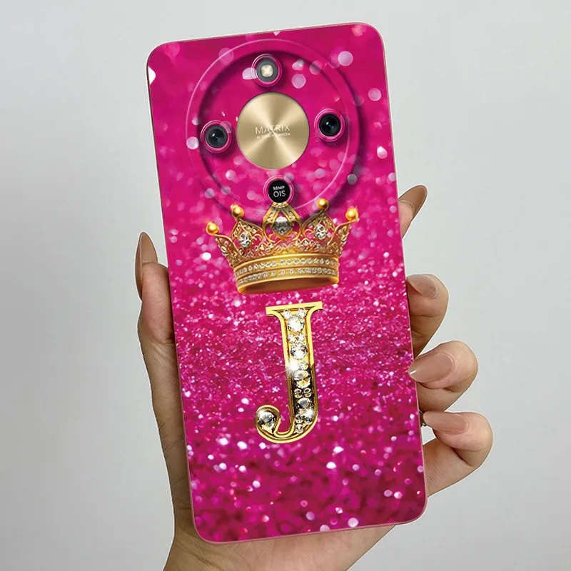 Fashion Initial Letter Couple Phone Case | Soft Silicone TPU Lens Protective Casing
