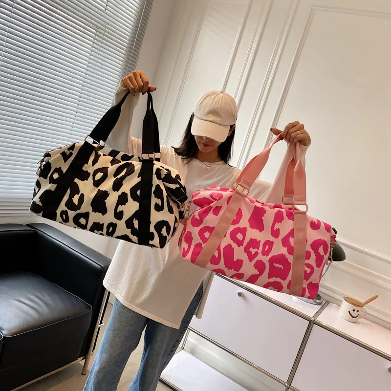 Fashionable 2022 New Travel Bag Women Leopard Big Tote Handbags Fitness Gym  Bag Ladies Weekend Pink Bag - Buy Travel Bag,Weekend Pink Bag,Fashionable