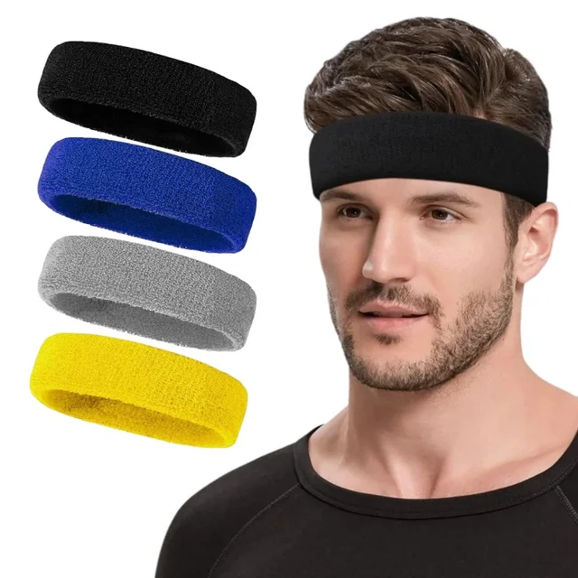 2pcs Sports Sweatbands Headband Moisture Wicking Hairband Athletic Towel Headbands Cotton Head Sweat Bands for Running Cycling 2pcs Sports Sweatbands Headband Moisture Wicking Hairband Athletic Towel Headbands Cotton Head Sweat Bands for Running Cycling