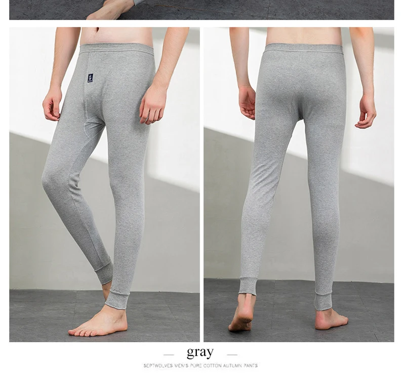 Description Picture 6 of item1PCS 100%Cotton Thermal Underwear Men Long Johns Hombre Autumn Winter Keep Warm Thermal Bottoms Mens Leggings Thermo Long Pants