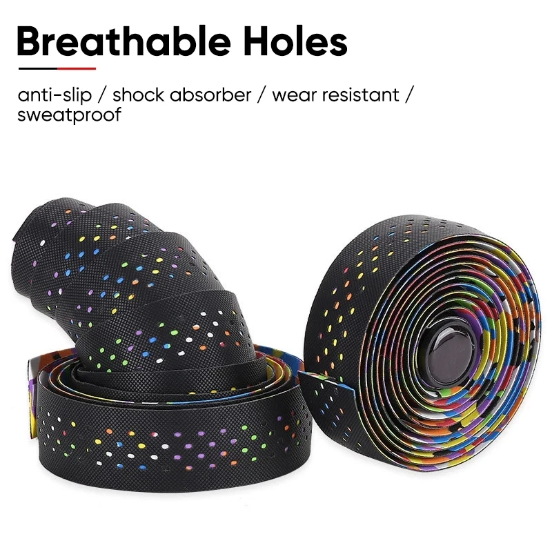 Bike Handlebar Tape Road Bike Tape Race Handlebar Tapes Wrap Breathable Shock Absorber Cycling Speed Bicycle Handlebar Winding Wrapper Bike Belt