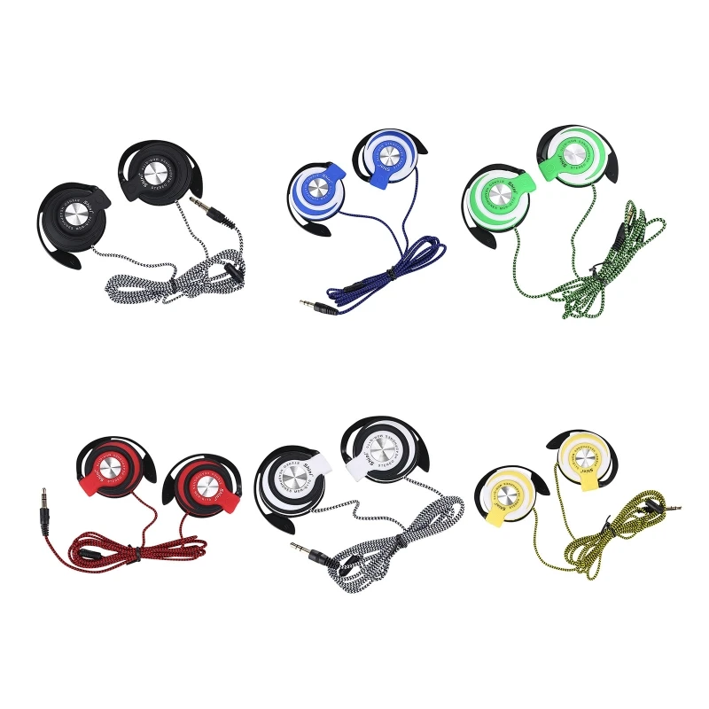 Universal 3.5mm Plug Wired Sport Gaming Clip On Earphone Laptop MP3 Headphone Running Earbuds for Gym Workout Exercise