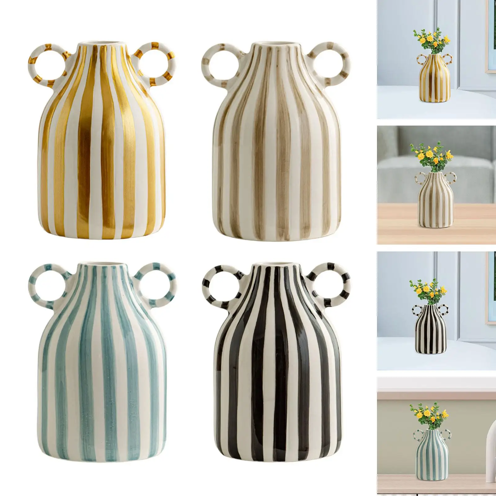 Decorative Flower Vase for Dry Fresh Flower Table Centerpieces Nordic Boho Small Vase for Fireplace Office Indoor Cafe Entryway