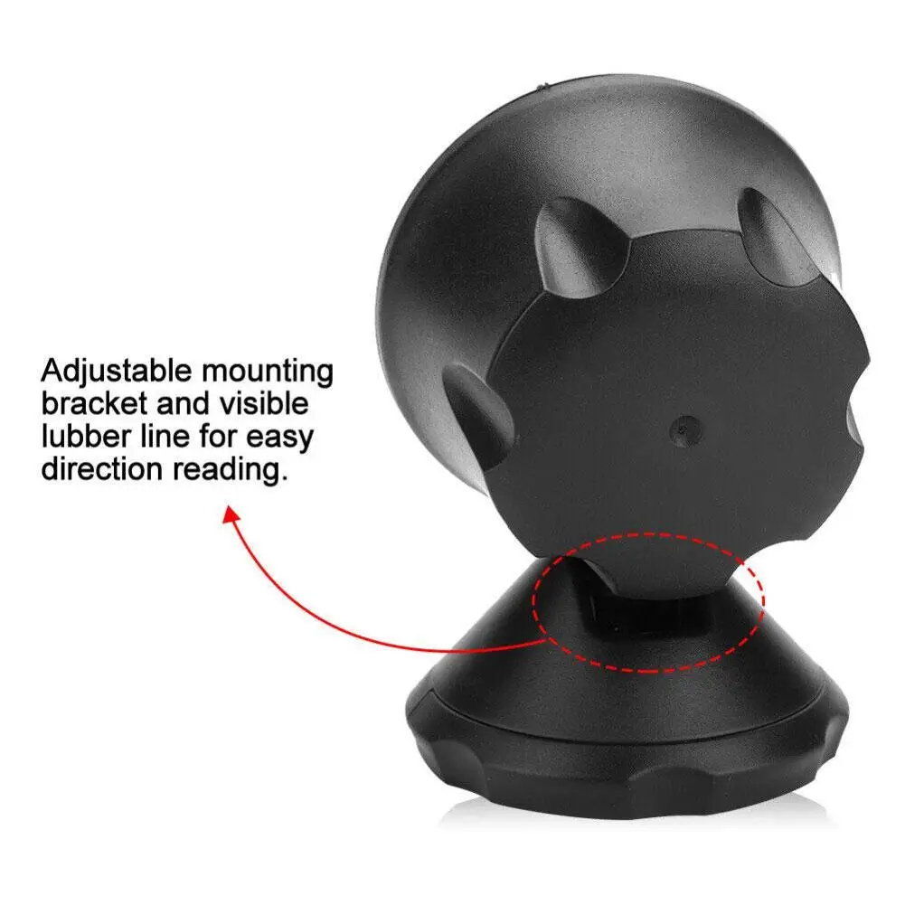 Automotive Portable ABS Dashboard Compass - Adjustable Angle Interior Accessory