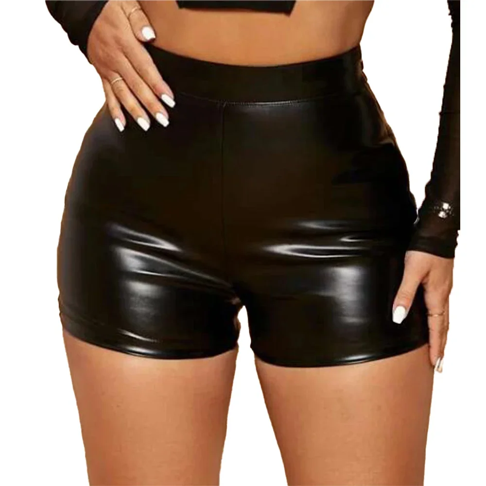 

Women's Patent Leather Shorts Exotic Costumes Wet Look Booty High Waist Mini Short Party Clubwear Sensual Breathable Lingerie