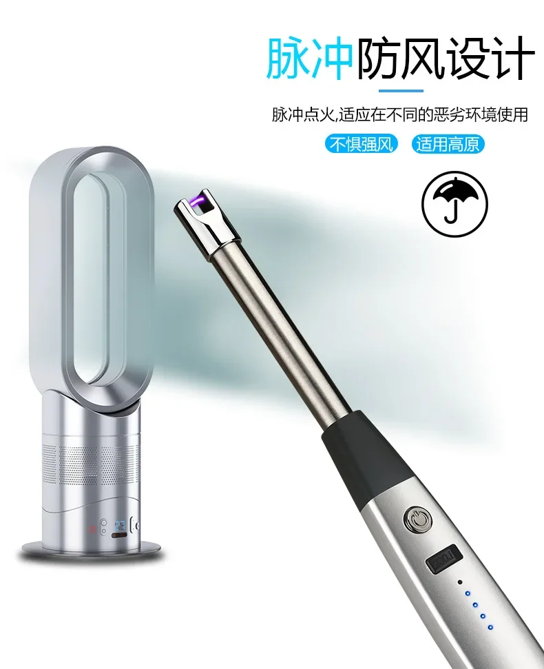 2025 New Type-C Electronic Rechargeable Arc Igniter Metal Windproof Igniter Gas Stove Igniter Plasma Arc Outdoor