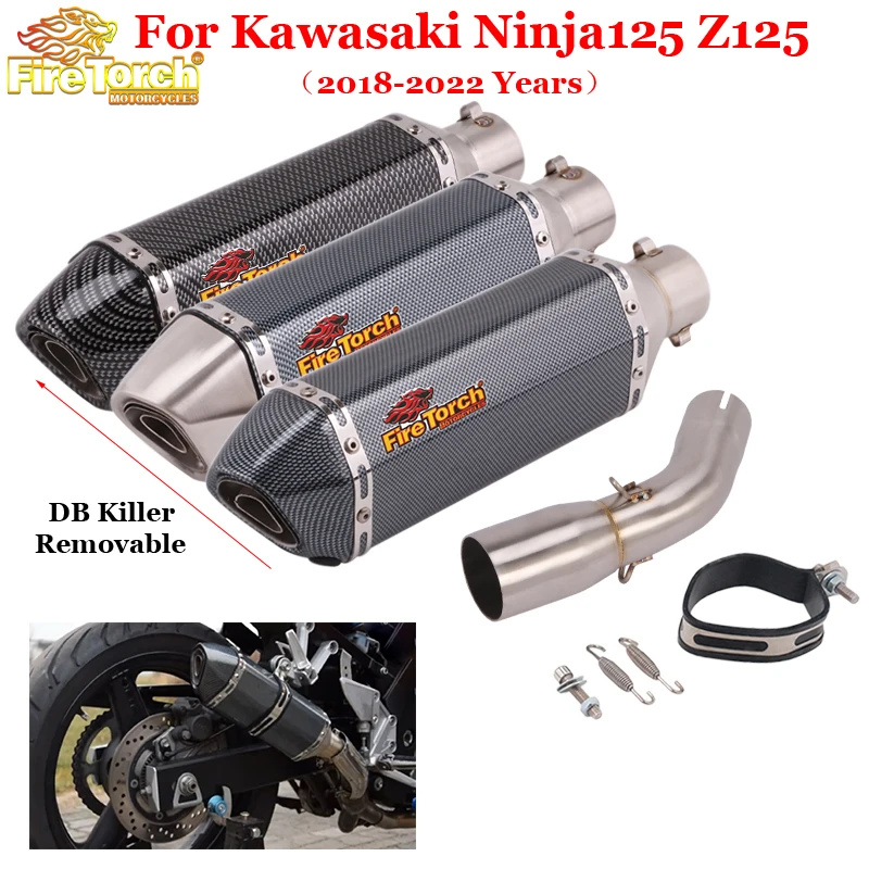 Motorcycle Exhaust Escape Moto Silencer Modified Muffler With DB Killer Carbon Fiber For BMW S1000r 2010