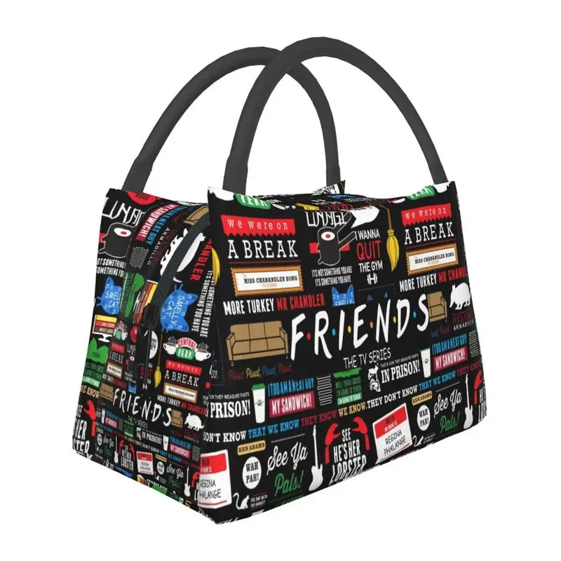 

Custom Funny TV Show Friends Collage Lunch Bag Women Thermal Cooler Insulated Lunch Boxes for Picnic Camping Work Travel