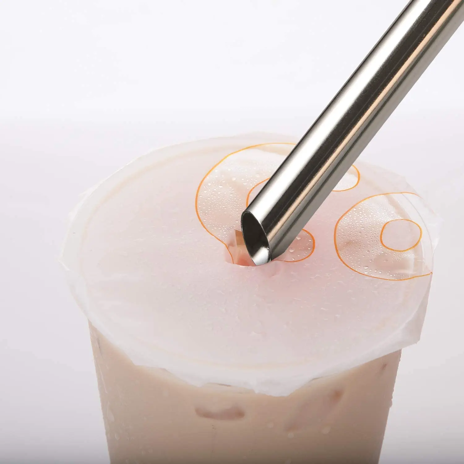 Drinking Straws Metal Straw Set 1pcs 304 Stainless Steel 12mm Wide with Cleaner Brush