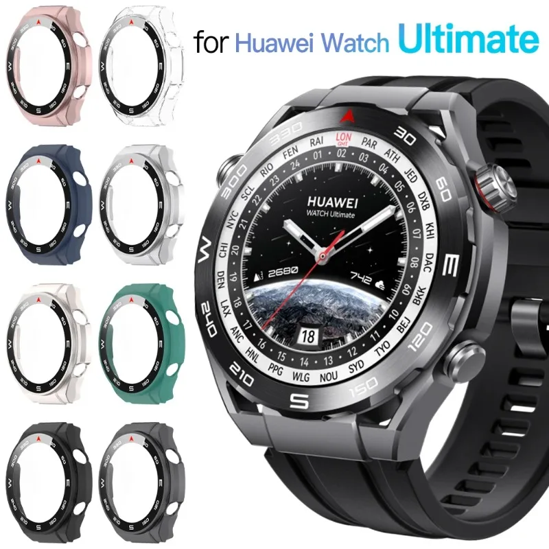 Watch Screen Protector Case Watch Accessories Watch Case Watch Protective Case Watch Cover Watch Protective Cover Glass Cover Case+Tempered Glass For Huawei Watch Ultimate Screen Protector Shell Anti-scratch Cover Bumper for Watch Ultimate Accessories
