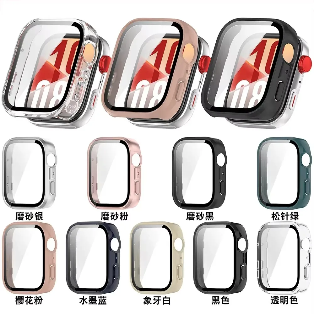 Matte Hard Protective Case with Tempered Glass - Anti-Fingerprint, Thin & Lightweight Bumper