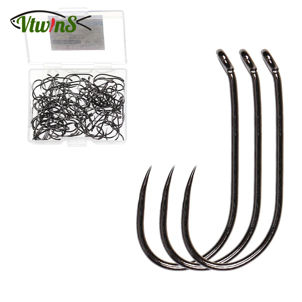 Vtwins100PCSBoxFlyFishingHookHighCarbonSteelSofthackle