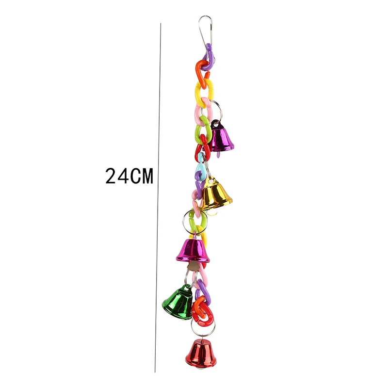 Birds Toys Funny Cockatiel Parakeet Conure Birds Bites Chew Bell Toy Acrylic Suspension Bridge Climbing Rope For Cages Swing Toy