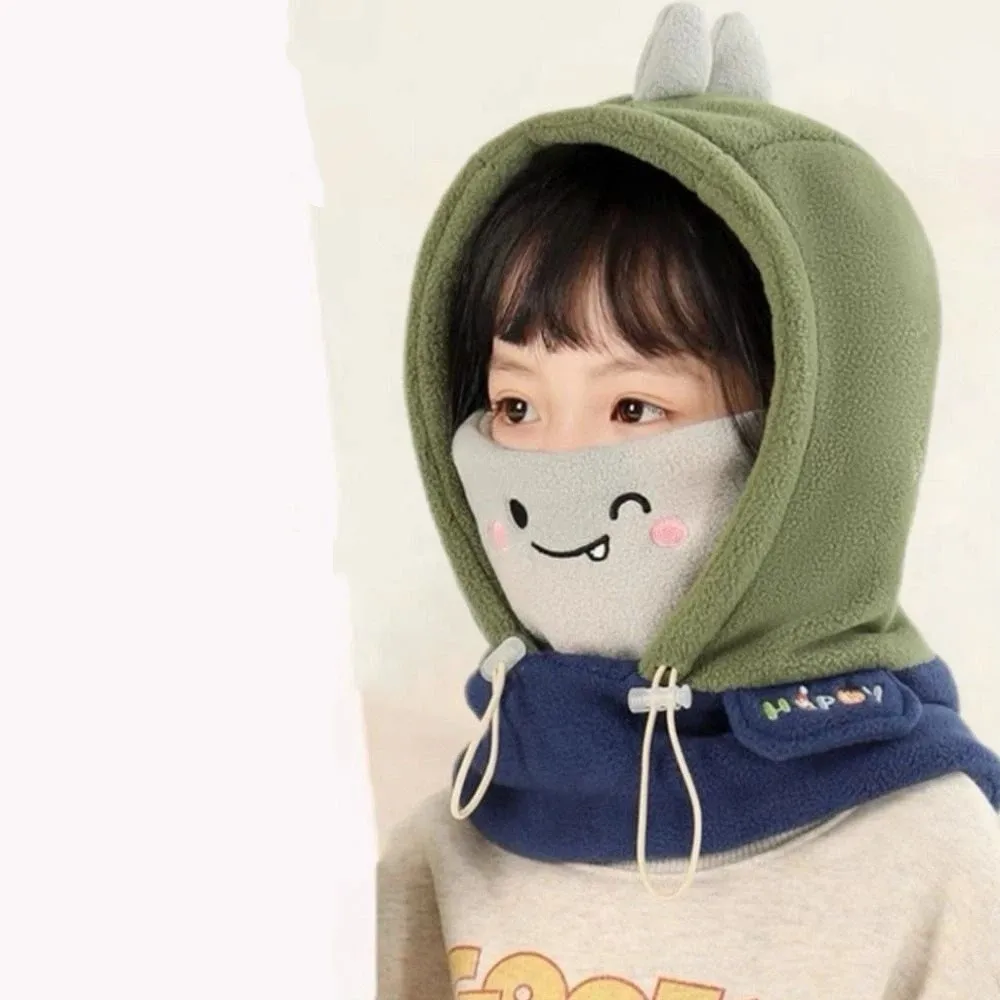 Funny 3 in 1 Cute Winter Hats Soft Plush Cartoon Balaclava Hat Keep Warm Mask&Scarf One-piece Hats Cycling