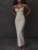 Elegant Spaghetti Strap Backless Sexy Maxi Dress For Women Fashion Two Layer Mesh Sleeveless Bodycon Club Party Dress