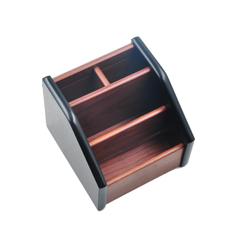 Pen Holder Storage Box Multifunctional Business Card Holder Wooden Storage Box for Office Desk pen holder,desktop storage box,stationery storage box,desktop storage kit