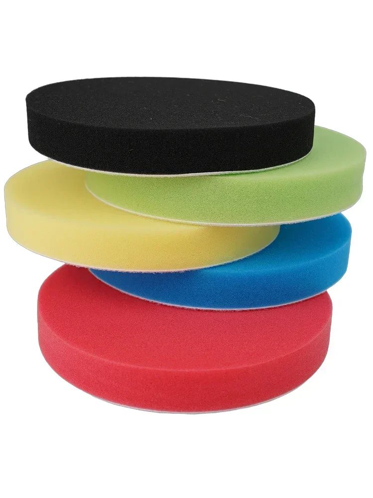 Car Auto Round Flat Polishing Pads Buffing Sponge Tools Kit Detailing Finishing Adapter 5pcs Accessories 7 Inches