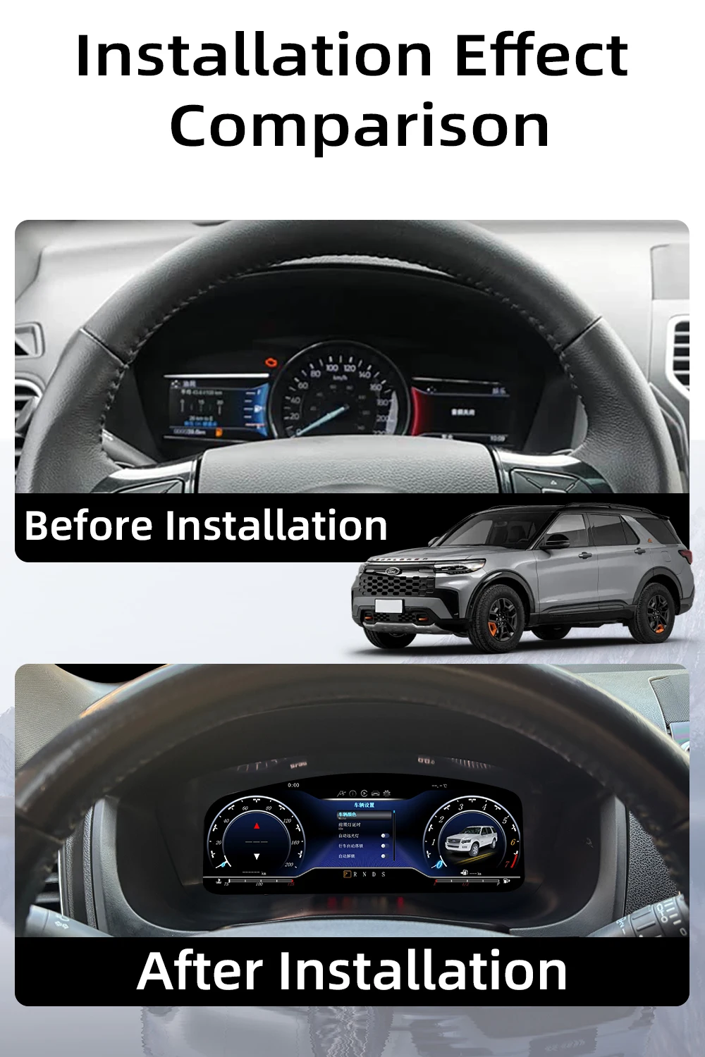 Digital Instrument Cluster Display For Ford Explorer 2017-2018 Speedometer 12.3”