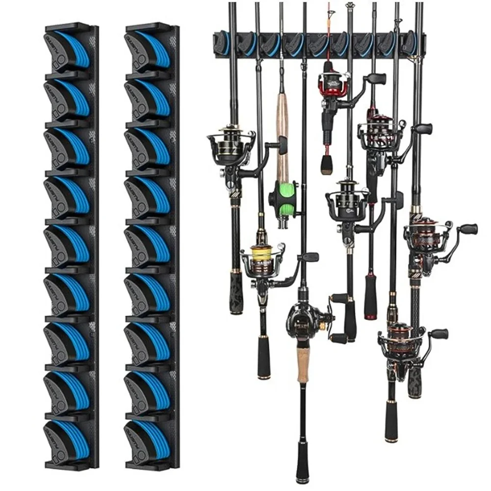 Fishing Rod ABS Holders Fishing Rod Storage Display Rack Pendant Wall Mounted Nine in One Accessories Outdoor