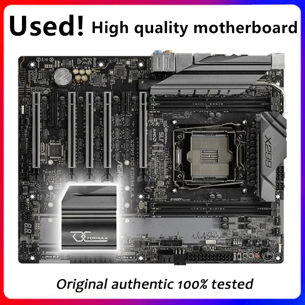 

X299-OC для ASRock X299 OC Formula Материнская плата LGA 2066 DDR4 для Intel X299 SATA3 M.2 оригинальная б/у материнская плата для настольного компьютера