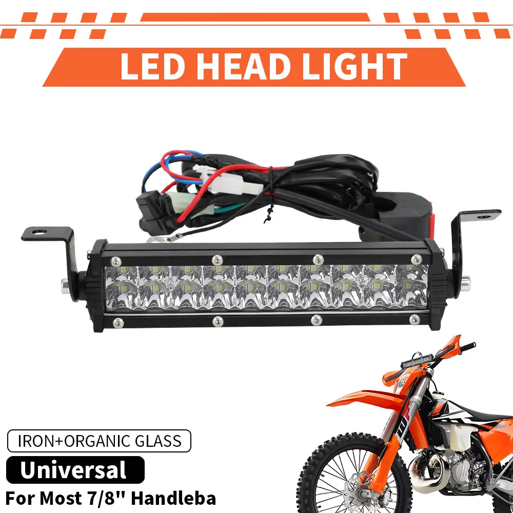 Letgoing Motorbike Headlight Kits 60W 12-36V LED Light Bar Flood Spot 7/8" Handlebar For Enduro Electric Dirt Pit Bike E-bike YZ 250F/FX 450F/FX CRF250R/RX CRF450R/RX CRF450X (style C - Foto 10