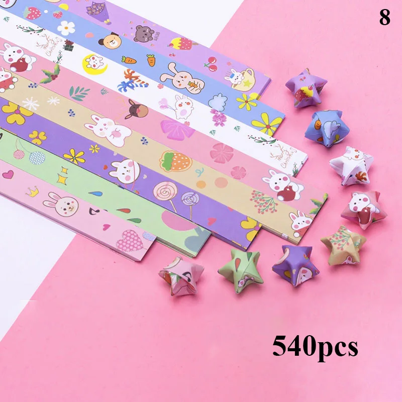 Kleurrijke Origami Sterren Papier Strips Lucky Star Origami Decoratie Vouwpapier Voor Kinderen Kunst Crafting Cadeau Cartoon Kleurrijk