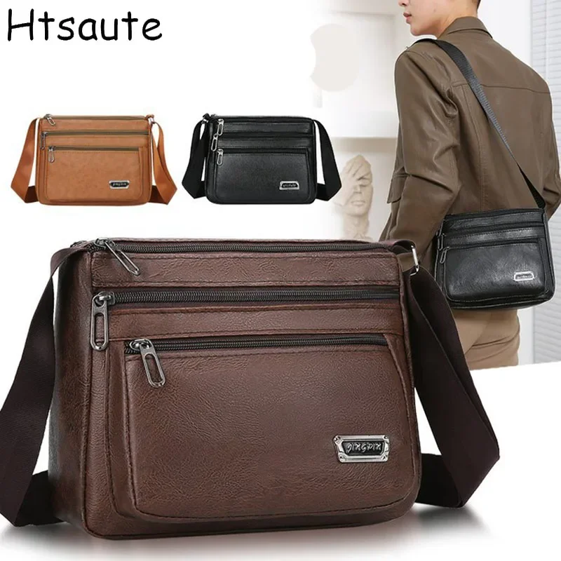 

Сумка-тоут Мужская через плечо, брендовая дизайнерская модная сумочка-мессенджер из искусственной кожи, мессенджер в деловом стиле, большой размер