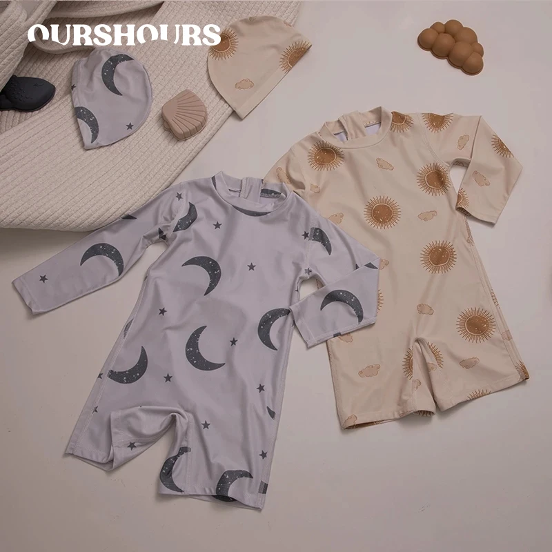 

Baby Sun Protection Swimwear Jumpsuit Summer Boys Long Sleeve Bathing Suit Hawaii Clothes Children Rashguard Swimsuit Beach Wear