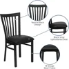 Heavy Duty Metal Dining Chair Ladder Back Design Foam Padded Seat Restaurant Café Kitchen Use 5