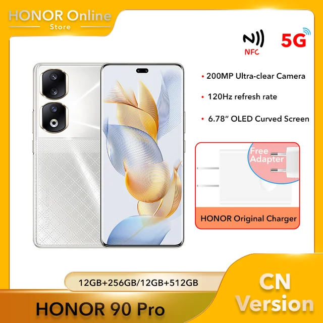 Honor 90 Pro 5G SmartPhone Snapdragon 8+Gen 1 200MP Camera 5000mAh Battery  6.78 Inch 120Hz Screen NFC Mobile Phones - AliExpress