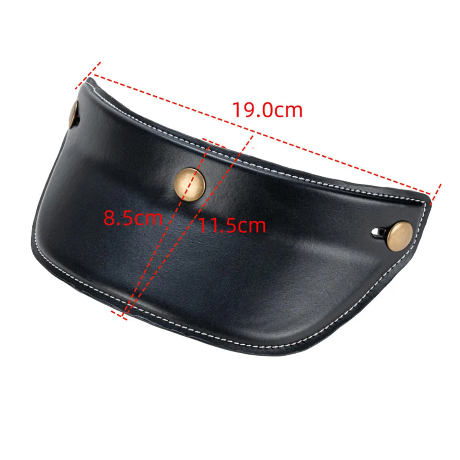 Helmet Sun Visor PU Leather 3 Snap Button Peak Shield Universal Accessory for Motorbike Half Open Face Helmets