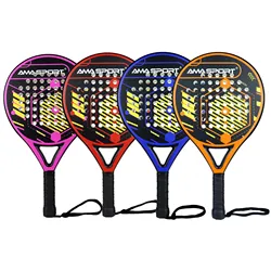 AMASPORT Padel Rackets Multiple Color Options Full Carbon Fiber Round Shape For Beginners With Soft EVA Padel Tennis Racquets