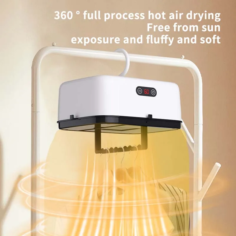 Foldable clothes dryer home adult baby smart dryer dormitory travel portable  control dryer 4