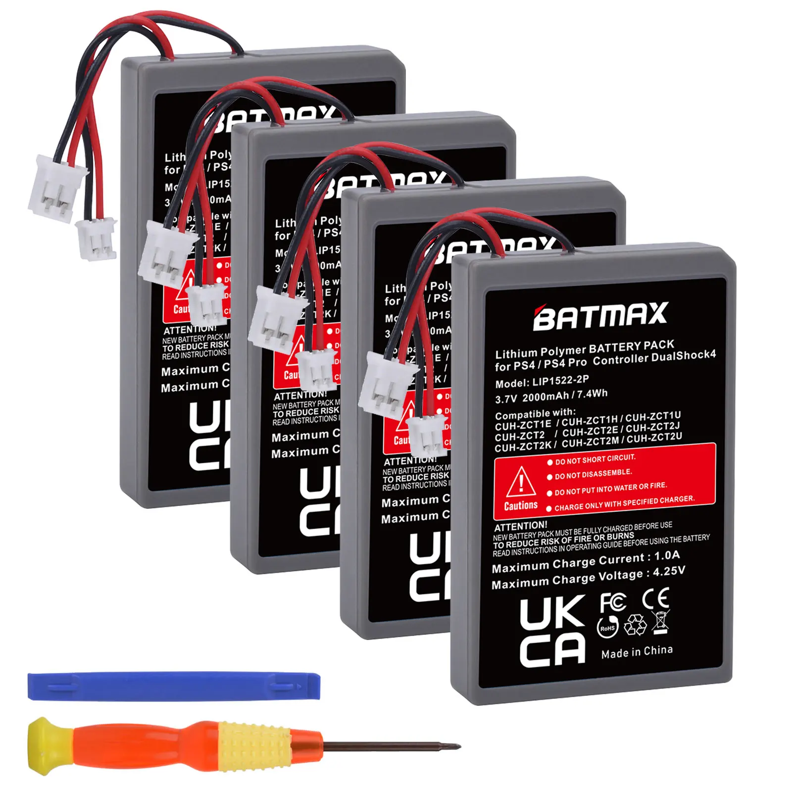 BATMAX 2000mAh PS4 Controller Battery for DualShock 4 Pro Slim V1 V2